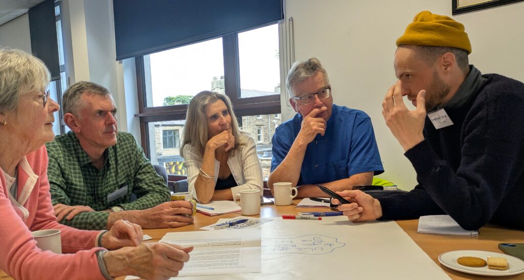 Attendees of the Rivers of Hope event and Love Our Tyne members workshop the concept of rights for the Tyne